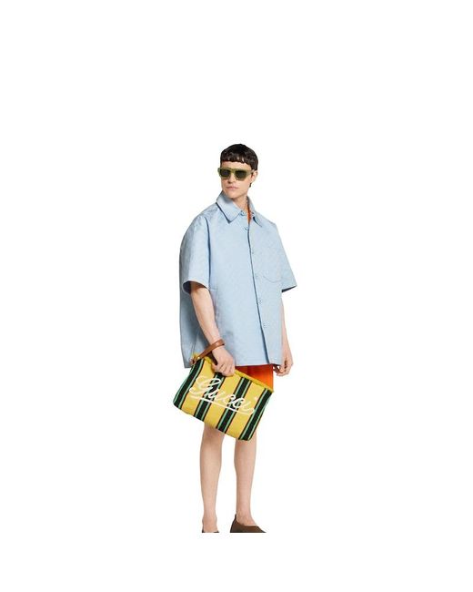 Gucci Große Pouch Aus Canvas Mit Stickerei in Yellow für Herren