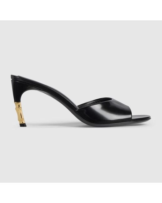 Gucci Black Slide With Bamboo Motif