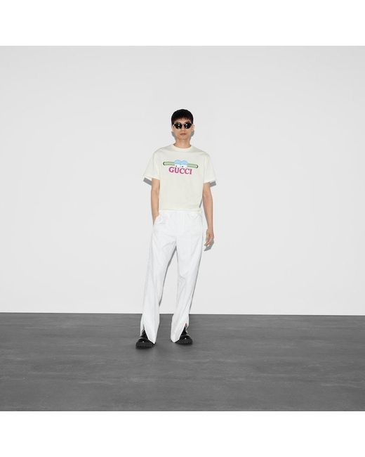 Gucci T-Shirt Aus Baumwolljersey Mit Print in White für Herren