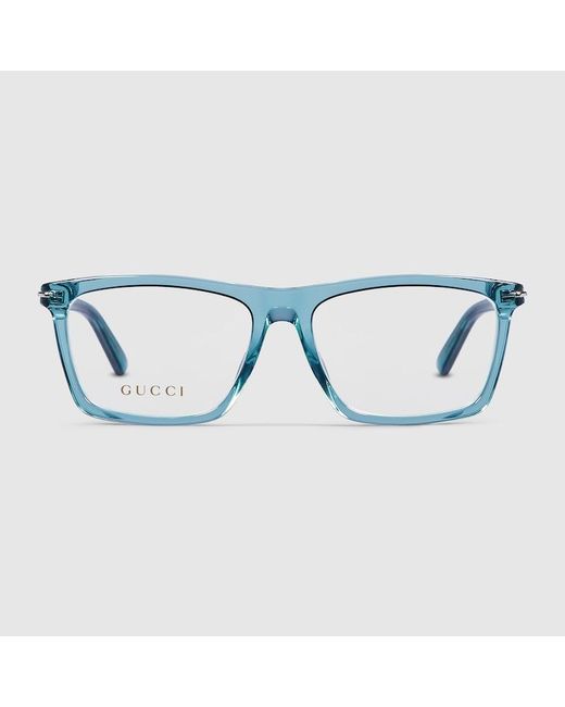 Gucci Blue Rectangular Optical Frame for men