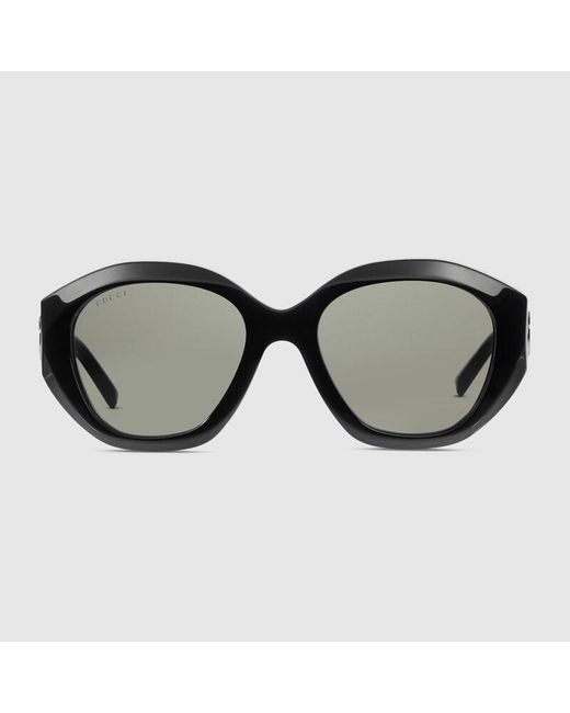 Gucci Brown Geometric-Frame Sunglasses