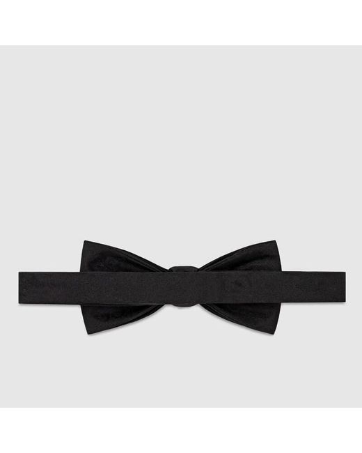 Gucci Black Gg Cotton Silk Bow Tie for men