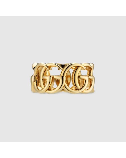 Gucci Metallic GG Marmont Interlinking Wide Ring