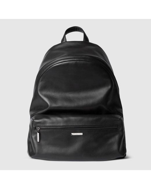 Gucci Black Tag Large Backpack, Leather for men