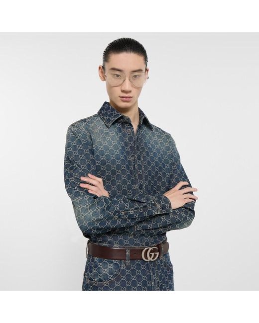 Gucci Flat Marmont Gürtel, Größe 100 in Brown für Herren