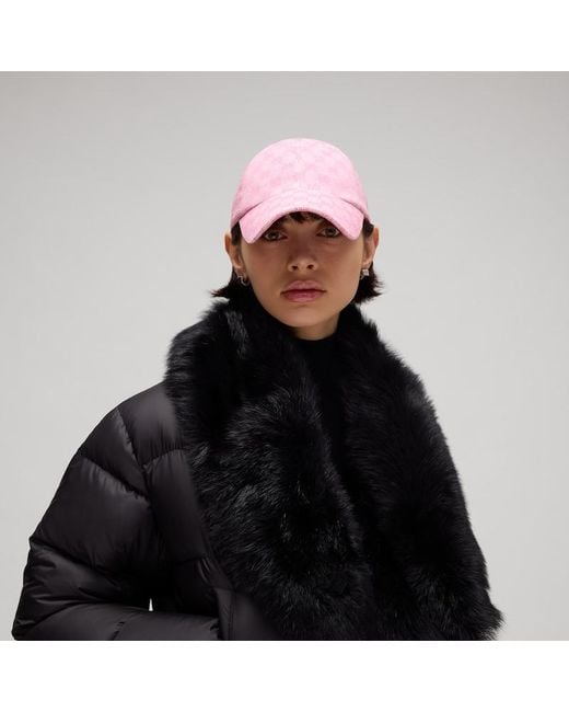 Gucci Pink Embroidered Gg Canvas Baseball Hat