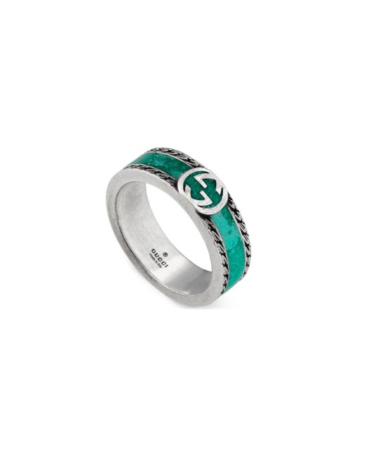 Gucci Ring With Interlocking G in Green 