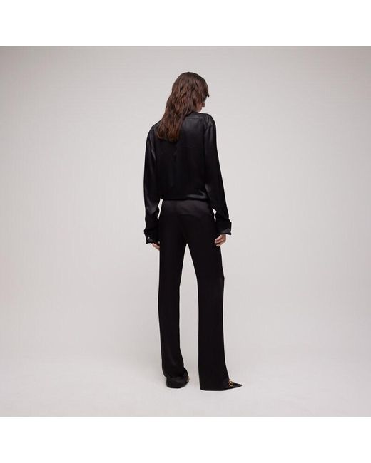 Gucci Black Crêpe Satin Pants, Size 46 It, Ready-To-Wear