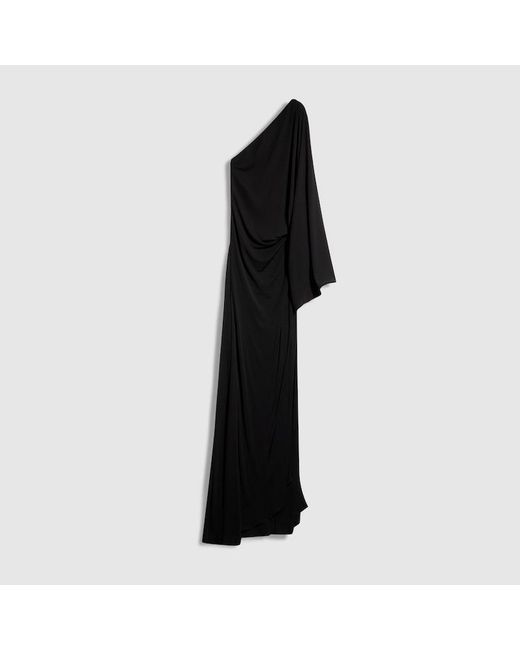 Gucci Black Viscose Jersey Asymmetrical Long Dress