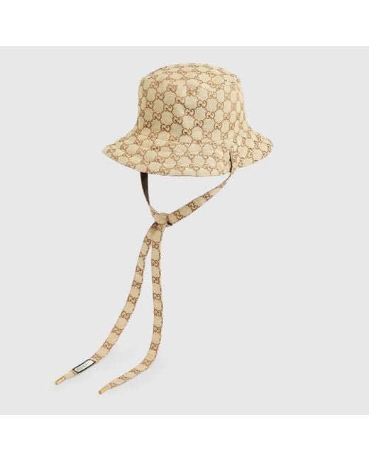Gucci Metallic Reversible Hat In GG Canvas And Nylon