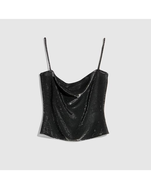 Gucci Black Jersey Top With Iridescent Effect, Size 40 It, Ready-To-Wear