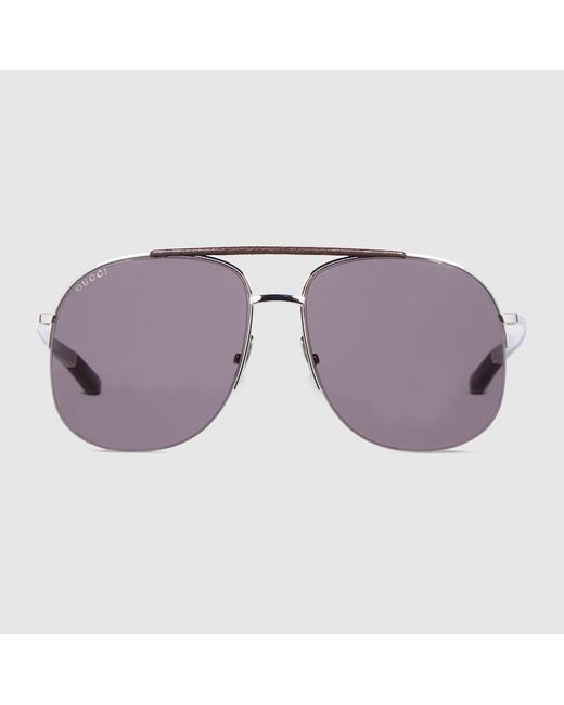 Gucci Purple Navigator Sunglasses