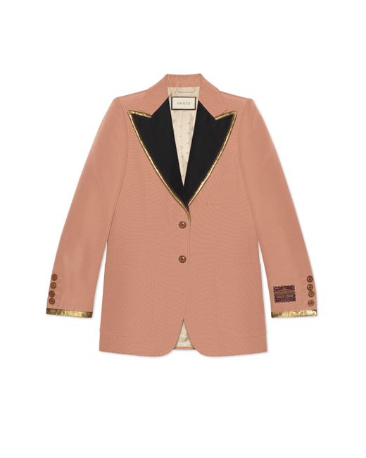 Gucci Pink Cotton Viscose Faille Jacket With Label