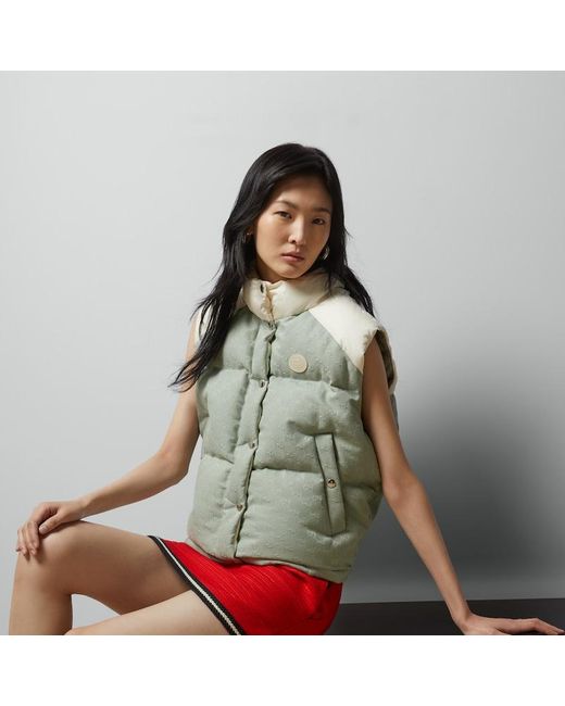 Gucci Green GG Cotton Canvas Padded Gilet