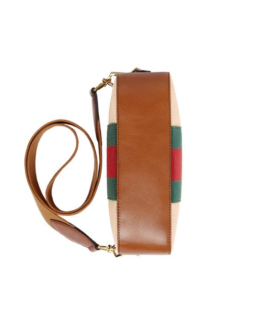 Gucci Vintage Canvas Shoulder Bag in Brown - Lyst