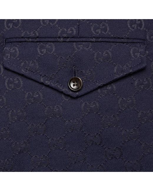 Gucci Blue GG Canvas Track Bottoms for men