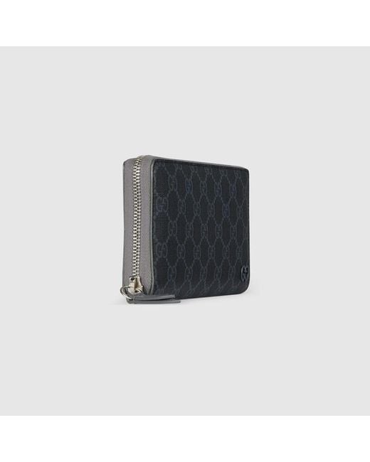 Gucci Black Interior Gg Zip Around Wallet for men