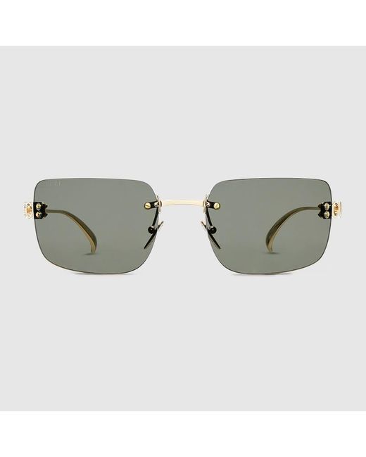 Gucci Gray Frameless Square Sunglasses
