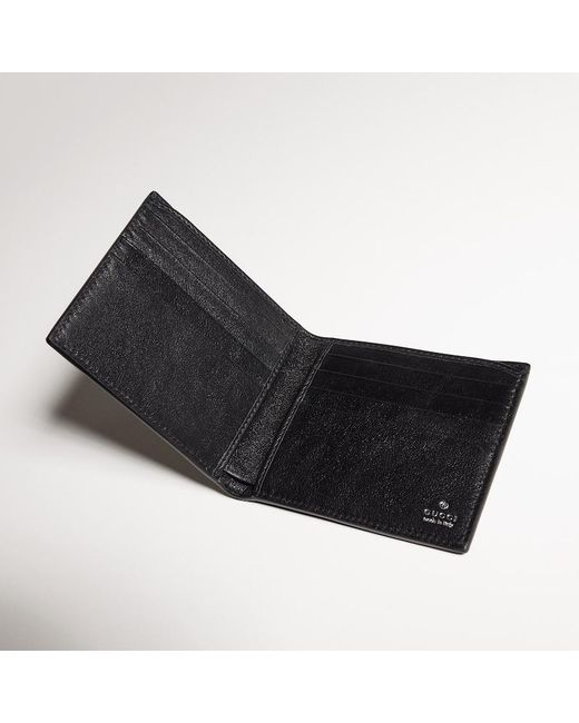 Gucci Black Aria Bi-Fold Wallet for men