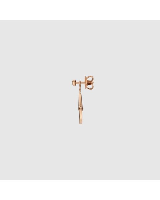 Gucci Metallic Horsebit Diamond 18K Earrings