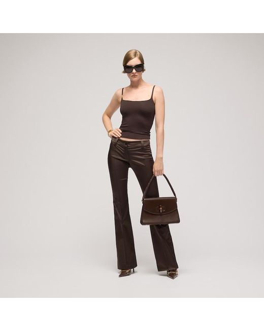 Gucci Brown Viscose Crêpe Jersey Top With Horsebit, Size L, Ready-To-Wear