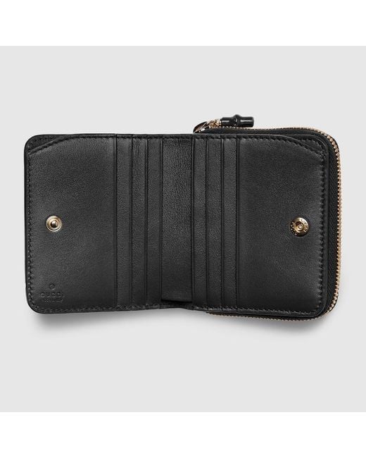 Gucci Black Small Wallet With Bamboo