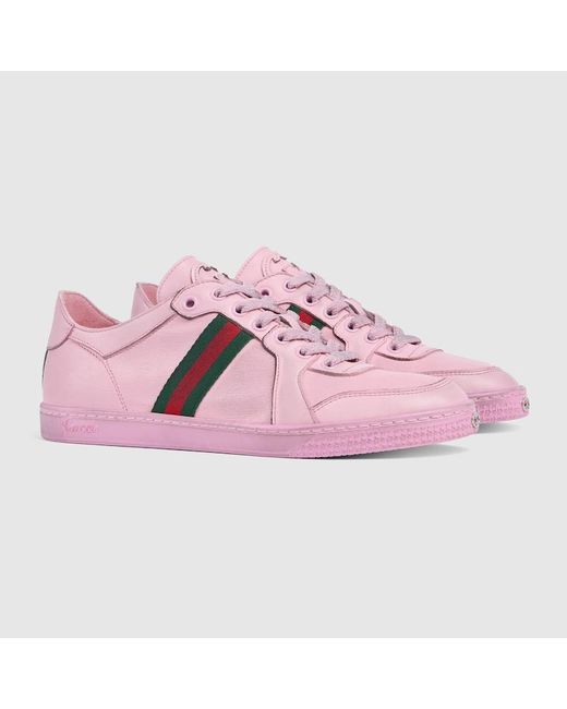 Gucci Pink Stretch Low-Top Trainer