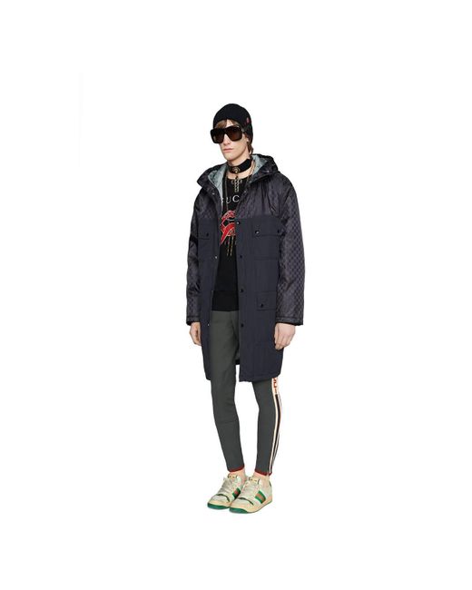 gabardine stretch pant with gucci stripe