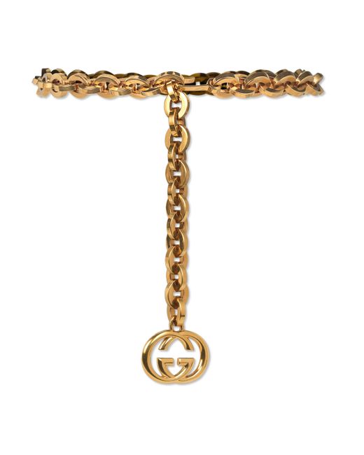 Gucci Metallic Chain Belt With Interlocking G Charm