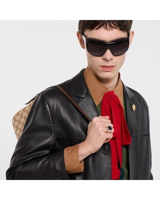 Gucci Black Crest Signet Ring