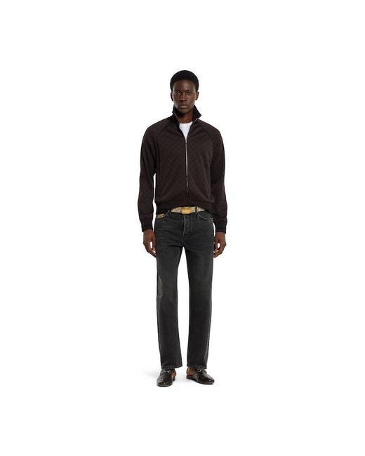 Gucci Brown Belt With Plaque Buckle, Size 95, Gg Canvas for men