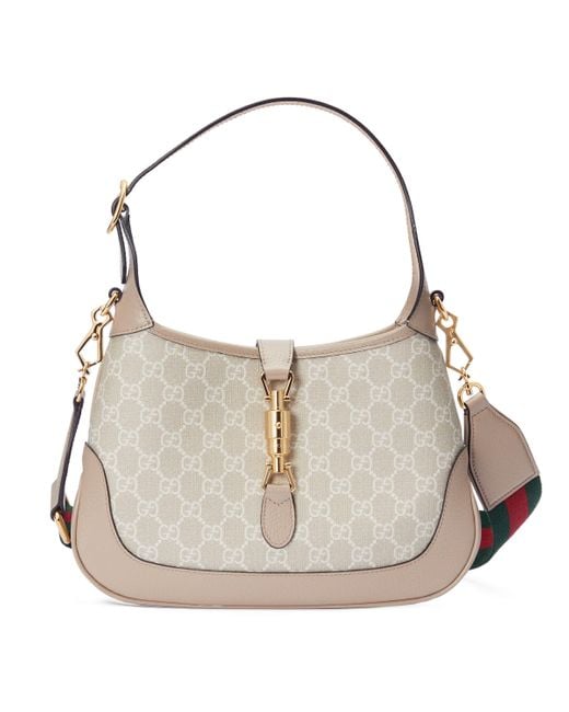 Gucci Canvas Jackie 1961 Small gg Shoulder Bag in White | Lyst Canada