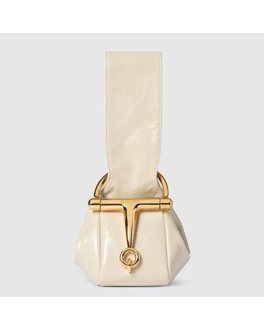 Micro Pouch Da Sera Con Mezzo Morsetto di Gucci in Metallic