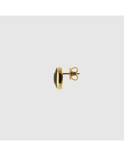 Orecchini A Bottone Interlocking 18K di Gucci in Black
