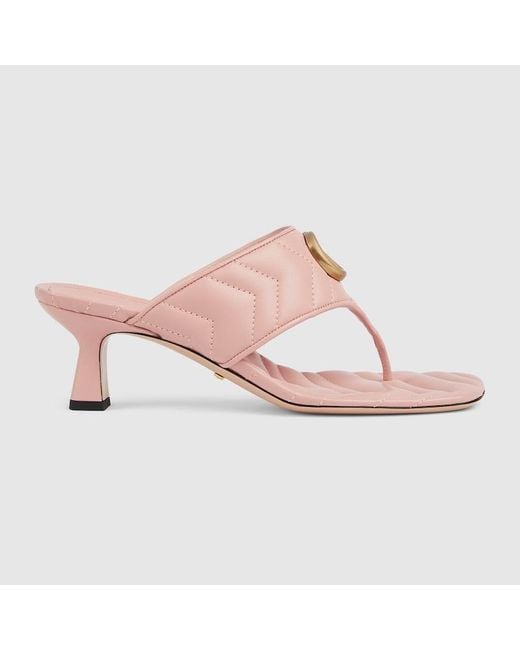 Gucci Pink Double G Thong Sandal
