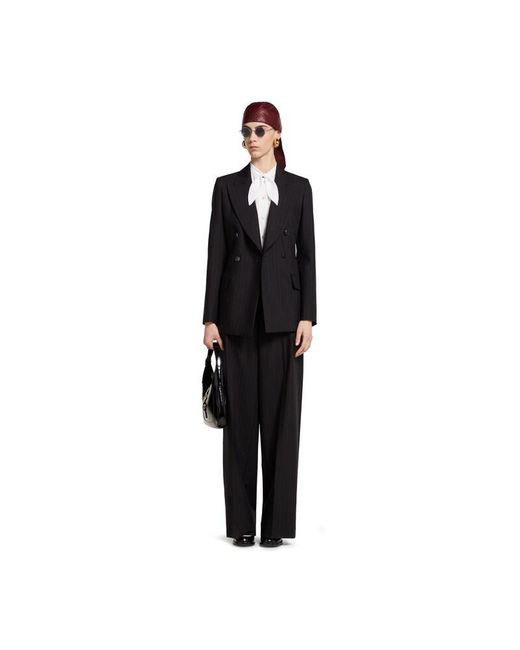 Gucci Black Pinstripe Wool Jacquard Jacket