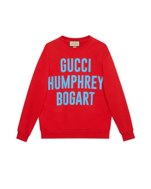 Gucci Red ' Humphrey Bogart' Print Sweatshirt for men