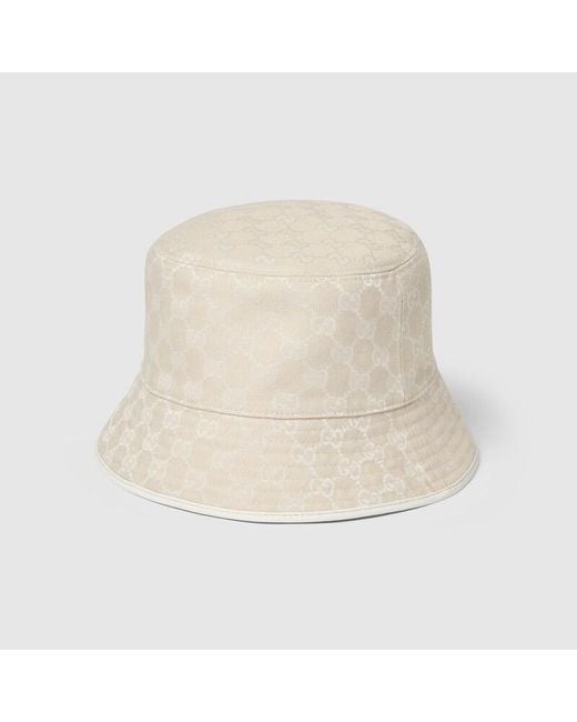 Gucci Natural Reversible Gg Cotton Canvas Bucket Hat