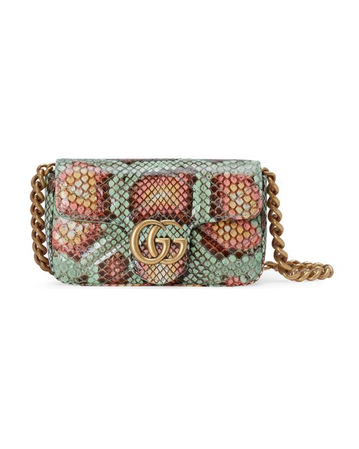 Gucci Natural GG Marmont Python Belt Bag