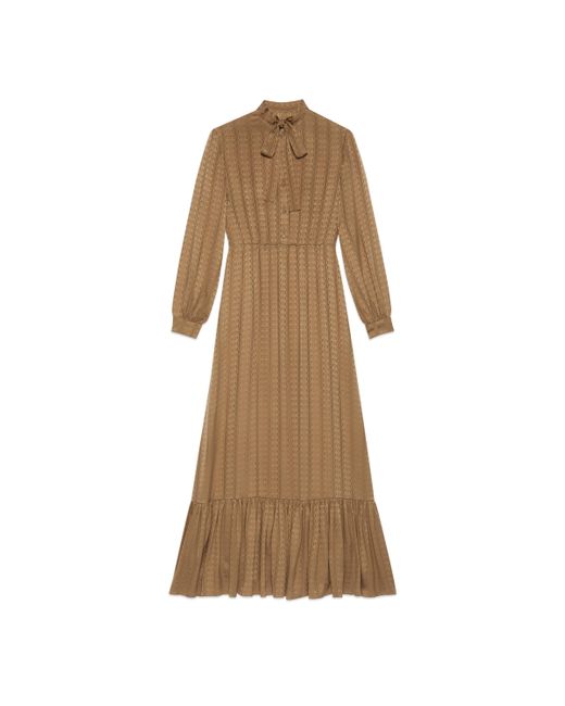 Gucci gg Crêpe Satin Dress in Brown | Lyst Canada
