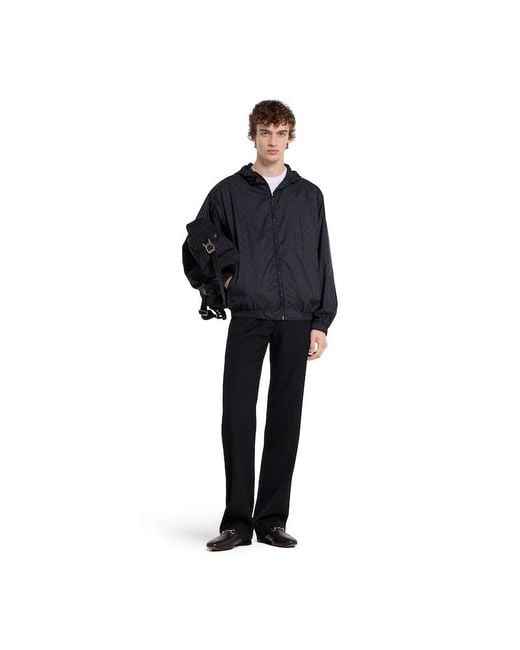 Gucci Blue Gg Nylon Zip Jacket for men