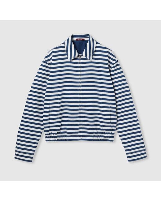 Gucci Jacke Aus Gg Baumwolljacquard Mit Print Und Rv, Größe in Blue für Herren