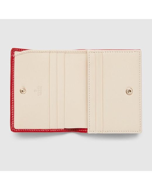 Gucci Red Printed Gg Small Wallet