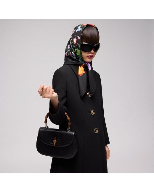 Gucci Green Printed Flora Silk Twill Carré
