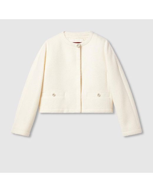 Gucci Natural Wool Bouclé Jacket, Ready-To-Wear