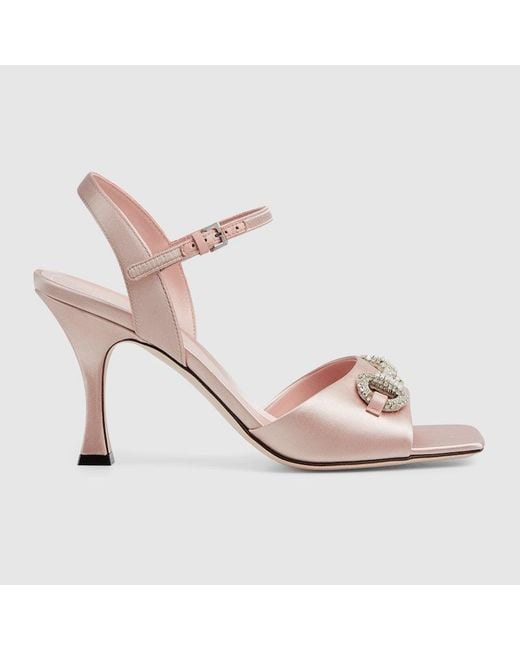 Gucci Sandal With Crystal Horsebit, Size 34 It in Pink | Lyst