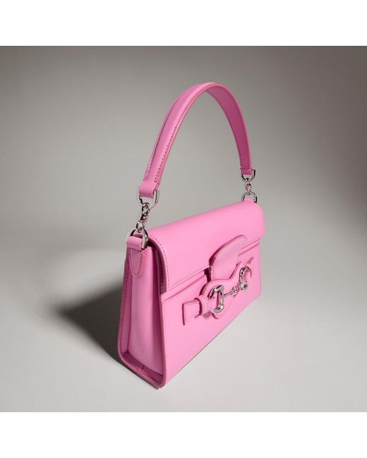 Gucci Pink Horsebit Duomo Small Top Handle Bag, Leather