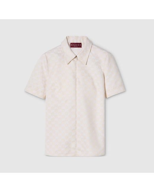 Gucci White Gg Cotton Gabardine T-Shirt