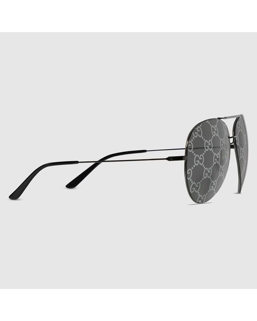 Gucci Gray Pilot Frame Sunglasses for men