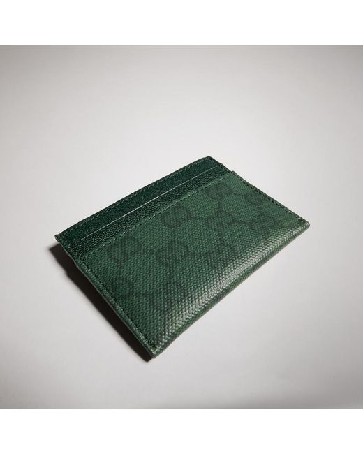 Gucci Green Essence Classic Card Case, Original Gg Fabric for men